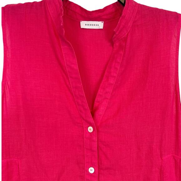 Rosso35 linen oversized dress with pockets - Picture 4 of 13